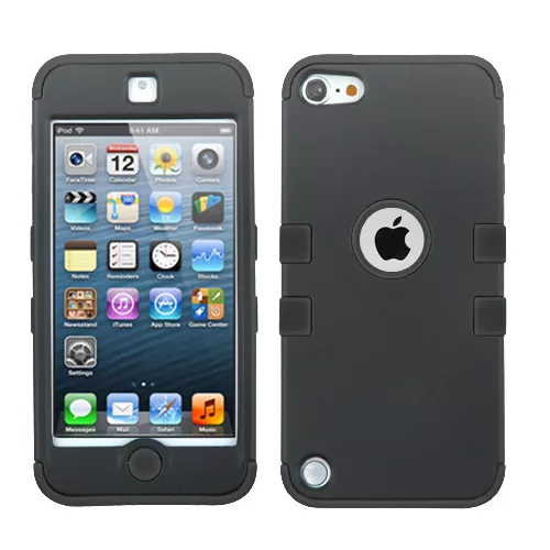 For iPod Touch 5th 6th 7th Gen - HYBRID HIGH IMPACT RUGGED ARMOR SKIN CASE BLACK 2