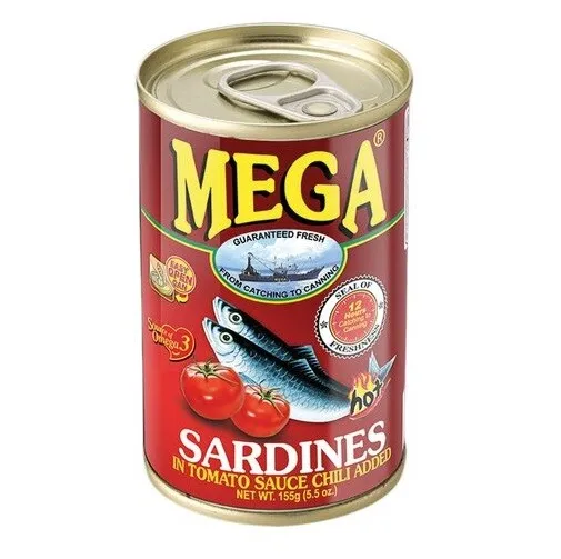24x Sardinen in Chili Tomatensauce 155g Scharf / Hot MEGA Philippinen Sardellen