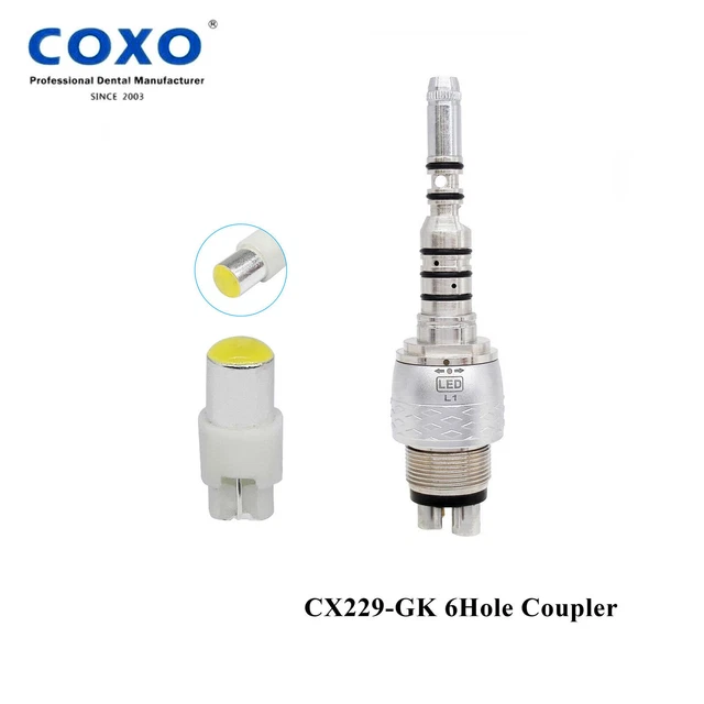 COXO YUSENDENT CX229-GK Dental Led Multiflex Coupler 6H For High Speed Handpiece