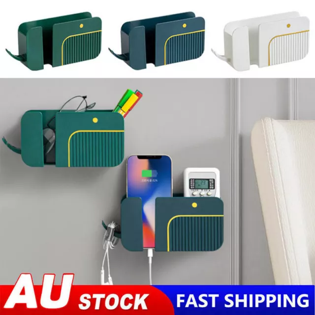 Remote Control Wall Holder Organizer Storage Box Mobile Phone Plug Wall Mounted