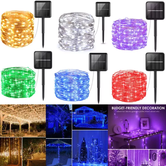 100-400 LED Solar Power String Fairy Lights Garden Outdoor Party Decor Lamp USA