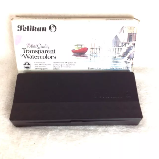 VINTAGE -Pelikan- 2 Tray 24 Pan Watercolor Paint Box/Case/Set Germany NeverUsed