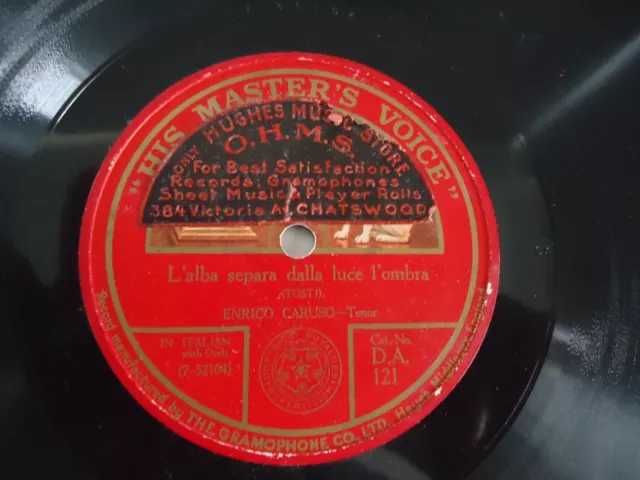 Enrico Caruso HMV D.A 121 78 Record Grade V+ in Italian Testi & G.M. Cohan