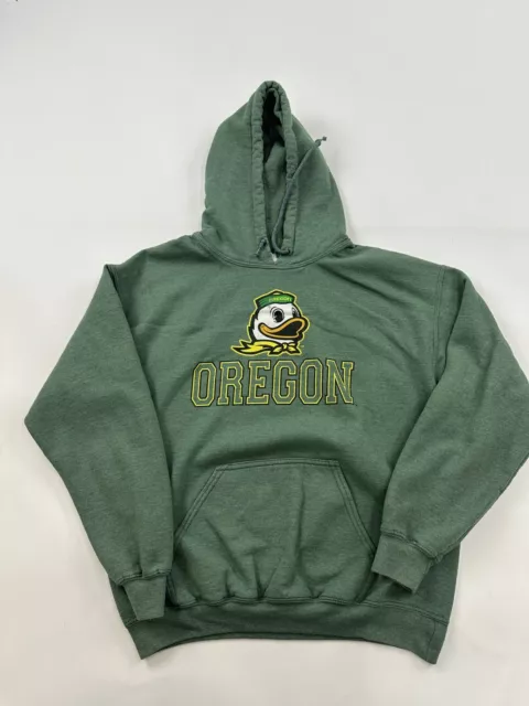 Vintage Oregon Ducks Hoodie Sweatshirt Adult Medium Green Pullover Champion Mens