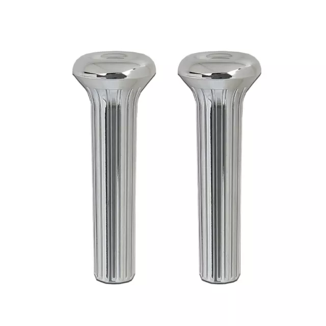 Fit For 68-70 GM Buick Chevy Oldsmobile Pontiac Chrome Ribbed Door Lock Knobs