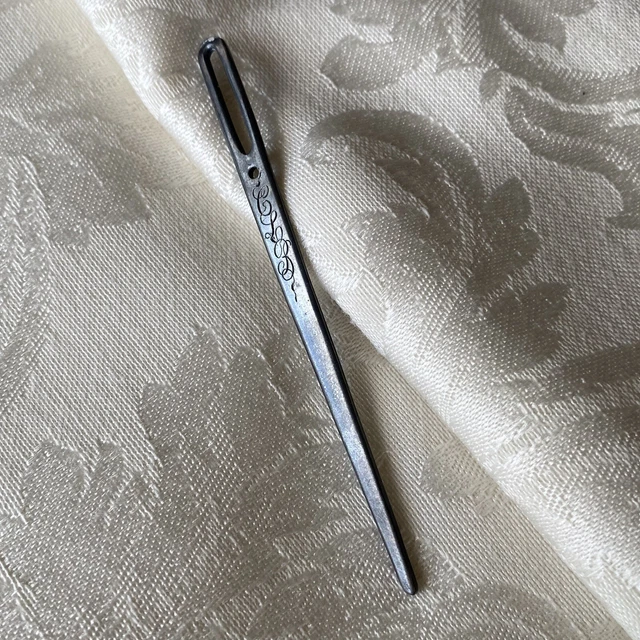 3 3/8" Antique Victorian Wilcox-Roth Co. Sterling Silver Bodkin Threader Needle