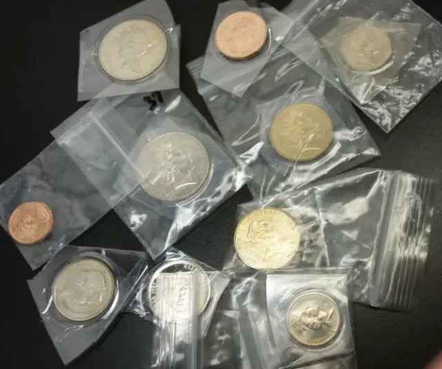 AUSTRALIA: MINT COIN LOOT BAG w/ 10 COINS ALL X MINT SETS MIN VAL $50+ - CASED