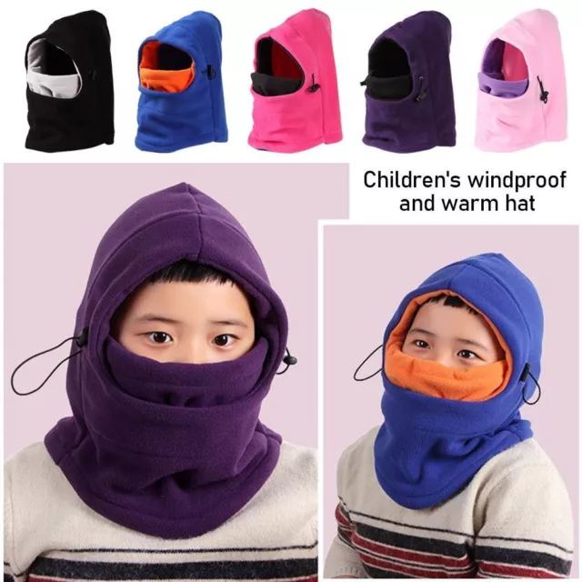 Cagoule Enfant Polaire Tour de Cou Chapeau Hiver Chaud Cache Cou Cache  Oreilles Bonnet Ski Balaclava Animal Mignon Coupe-Vent pour Garçon Fille 