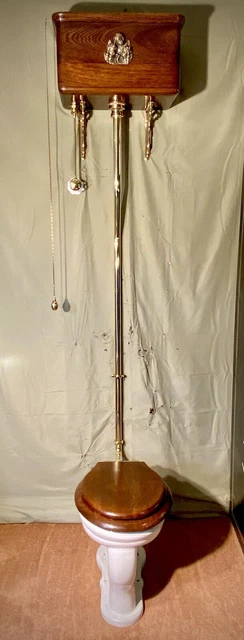 Antique victorian toilet wall mounted  restored high tank pull chain