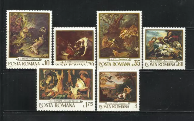 RUMANIA . Año: 1970. Tema: PINTURAS DE CAZA.