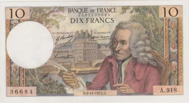 10 Francs Voltaire  8 - 11 - 1973  Spl