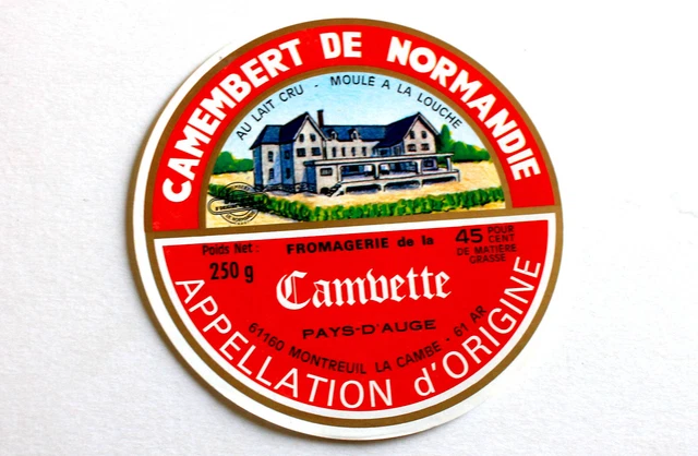 ANCIENNE ETIQUETTE BOITE FROMAGE - CAMEMBERT NORMAND / DE NORMANDIE Le Mondial 1