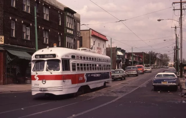 SEPTA 63rd Street Trolley Streetcar PHILADELPHIA PA Original 1984 Photo Slide