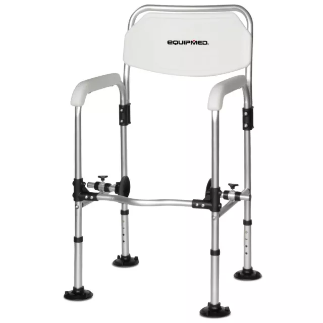 EQUIPMED Over Toilet Support Frame Safety Grab Rail Aid for Elderly Disabled