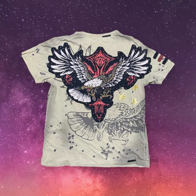 Rebel Spirit T Shirt Men's XL Eagle Rhinestones Embroidered RARE 2