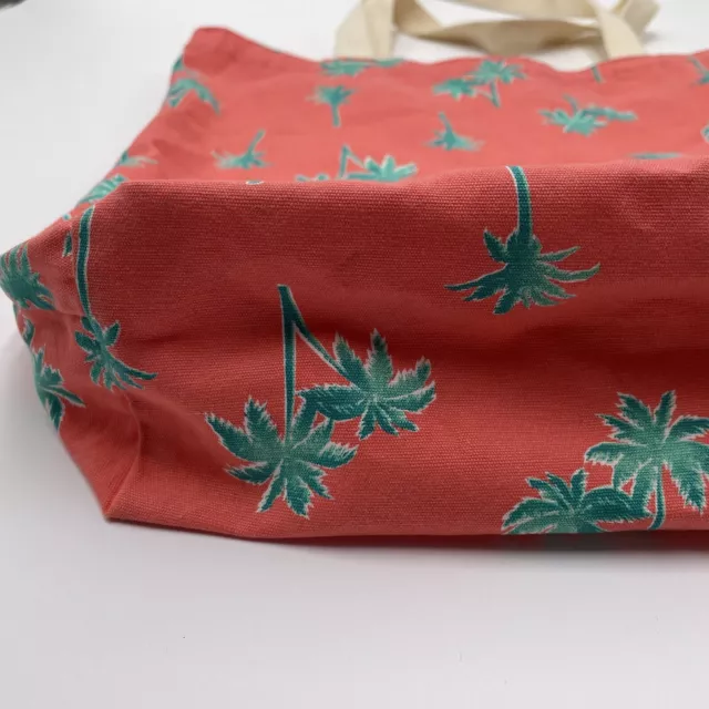 Old Navy Canvas Tote Bag Beach Palm Tree Graphic Tropical Vacation Reusable 3
