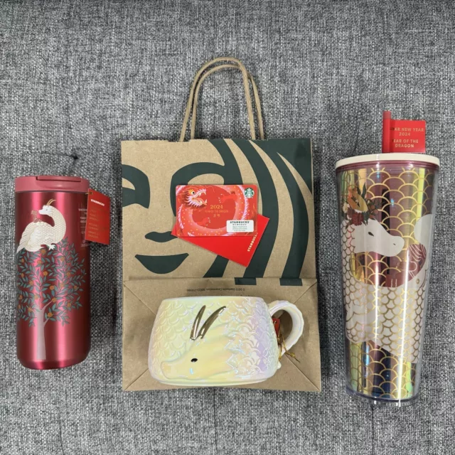 NEW STARBUCKS 2024 Lunar Year of the Dragon Full Set Tumbler Mug with