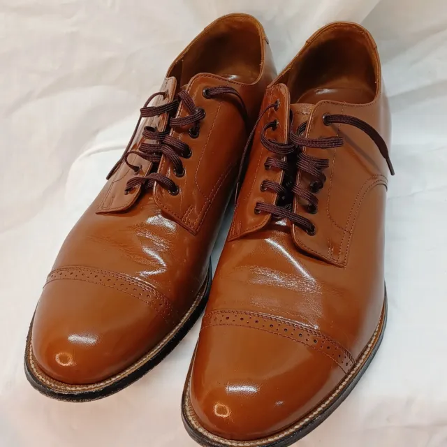 11 D Stacy Adams Mens Brown Madison Cap Toe Oxford dress casual career stylish