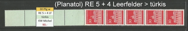 RM Brandenburger Tor 30 Pfg Planatol MiNr. 508w R RE 5 + 4 LF türkis postfrisch
