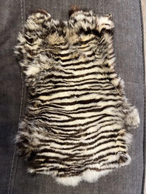 Rabbit Fur Pelt Skin Tanned Leather Hide Craft Animal Decor Zebra Stripes Rabbit Fur Pelt Skin Tanned Leather Hide Craft Animal Decor Zebra Stripes