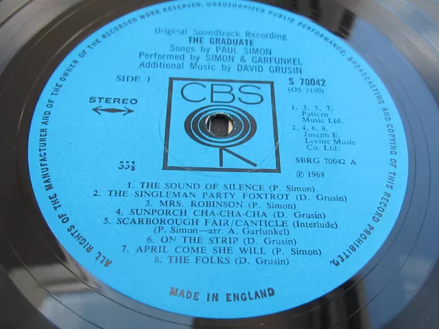 Simon And Garfunkel THE GRADUATE 1968 UK LP 1st A2 / B3 PLAYS NEAR MINT HEAR