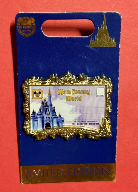 Walt Disney World 50th Anniversary Cinderella Castle Postcard LE Disney Pin