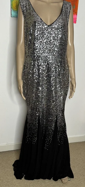 GODDIVA LONDON GODDESS Scattered Sequin Chiffon Maxi Dress Size M 12 14 30.00 PicClick UK