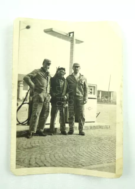 Vecchia Foto Pompa Di Benzina Agip Distributore Benzinaio 1960 Ca