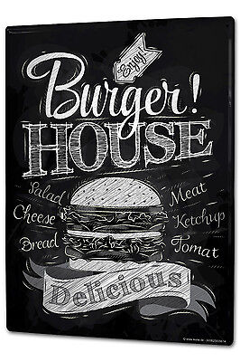 Tin Sign XXL Retro Burger House metal plate plaque