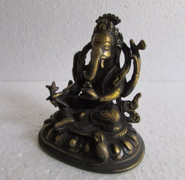 Brass Unique Hand Crafted Hindu God Ganesha Statue Figure Sculpture Art India