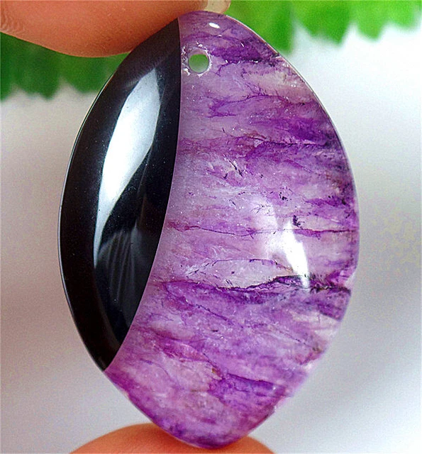 48x32x6mm Black&Purple Druzy Geode Agate Marquise Pendant Bead BQ66367