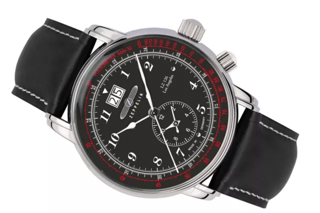 Zeppelin Men's 8644-2 SERIES LZ126 LOS ANGELES GMT 2nd Time Zone 42mm Timepiece