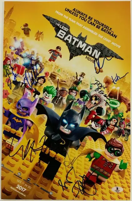 THE LEGO BATMAN MOVIE Cast (10) Signed 11x17 Photo ARNETT CAREY Beckett BAS  COA