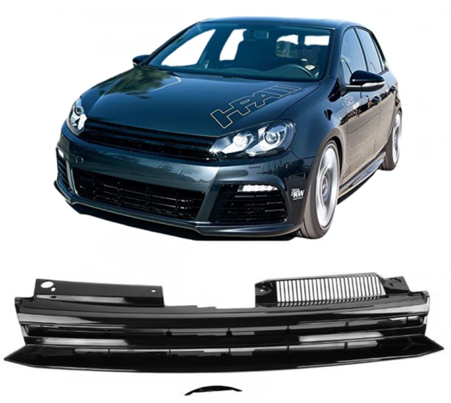 Griglia Anteriore Per VW Golf 5 2003-2008 - Nero Opaco, Con Covers, ABS, Non Per GTI O R32