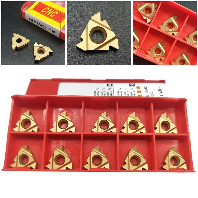 Achieve Superior Precision with 10pcs 16ER AG60 External Thread Carbide Inserts