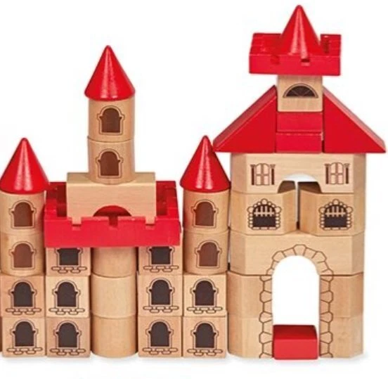 Blocchi di Legno per Costruire Castello Blocks Castle 100 pezzi