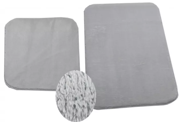 Alfombrilla de baño Set de baño de 2 piezas lavable antideslizante gris