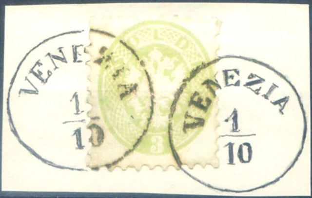 LOMBARDO VENETO 1863 STEMMA AUSTRO-UNGARICO VALORE 5s. ROSA USATO EUR 1