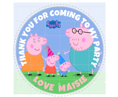 PEPPA PIG Personalised 40mm Round Matt Stickers Birthday Party Circle Labels