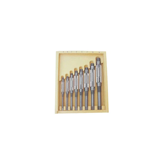 WESTWARD 4LGU3 Adj. Hand Reamer Set,8 Pcs
