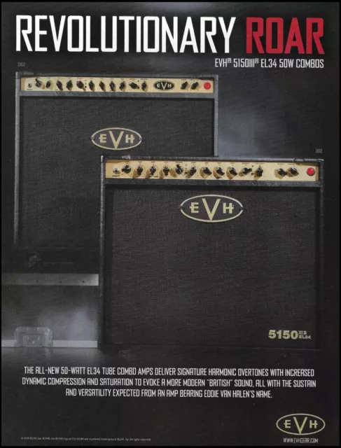 Eddie Van Halen 2019 EVH 5150 IIIS EL34 50W combo guitar amp advertisement ad