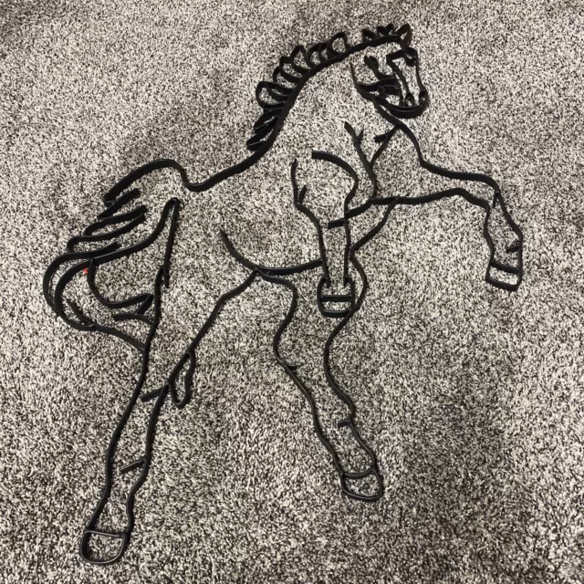 Wall Art Horse Wrought Iron Metal Sculpture Outline Stallion 31”H X 22”W