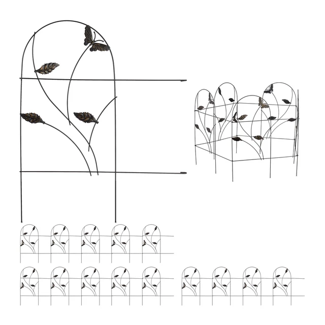 Clôture De Jardin Clôture De Bassin Kit De 14 éléments De Clôture En Métal Clôture à Emboîter