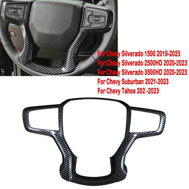 For Chevy Silverado 1500 Suburban Tahoe Carbon Fiber Steering Wheel Cover Trim