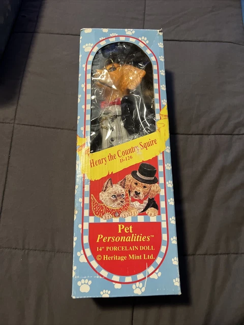 Rare Vintage 1994 Heritage Mint Pet Personalities Henry the Country Squire Dog