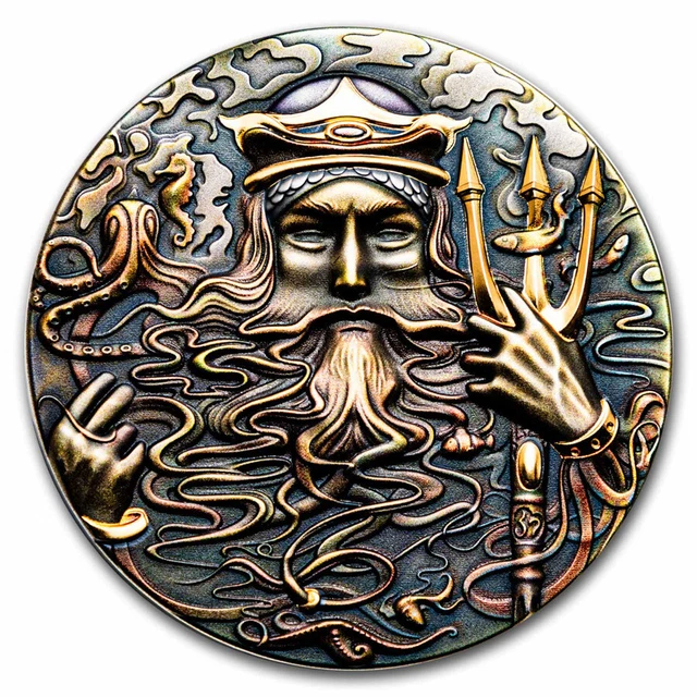 2023 Niue 2 oz Silver Antique Goddesses and Gods (Poseidon) - SKU#279042