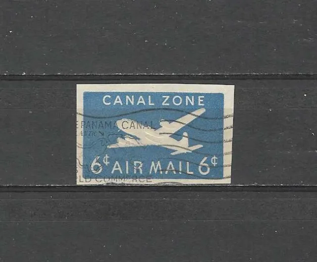 CANAL ZONE , US , AIRPLANE , UC3 , 6c ENVELOPE CUT SQUARE STAMP , IMPERF  , USED