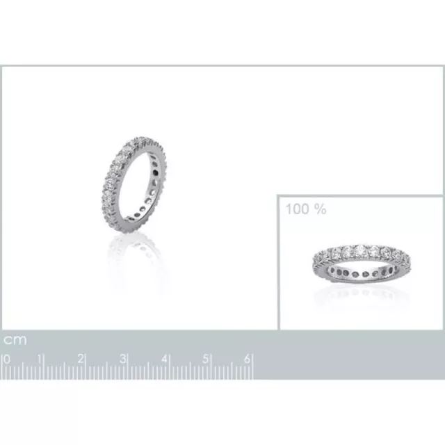 Alliance mariage femme - argent massif 925/000 rhodié - oxyde de zirconium 2