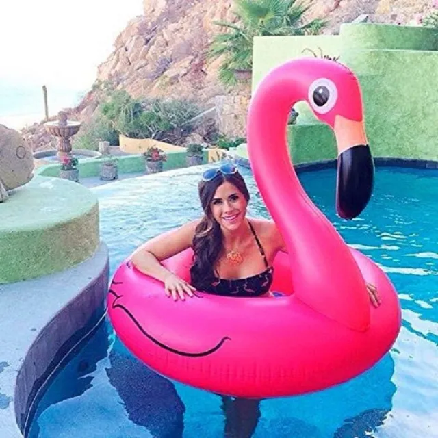 35" Flamingo Swimming Floats Inflatable Pool Raft Float Swim Ring For Adults
