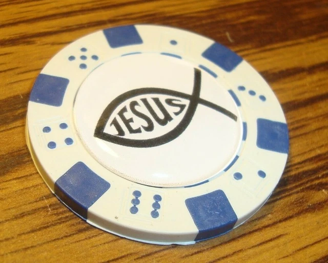 RELIGIOUS JESUS ICHTHUS Fish image Poker Chip Golf Ball Marker Card